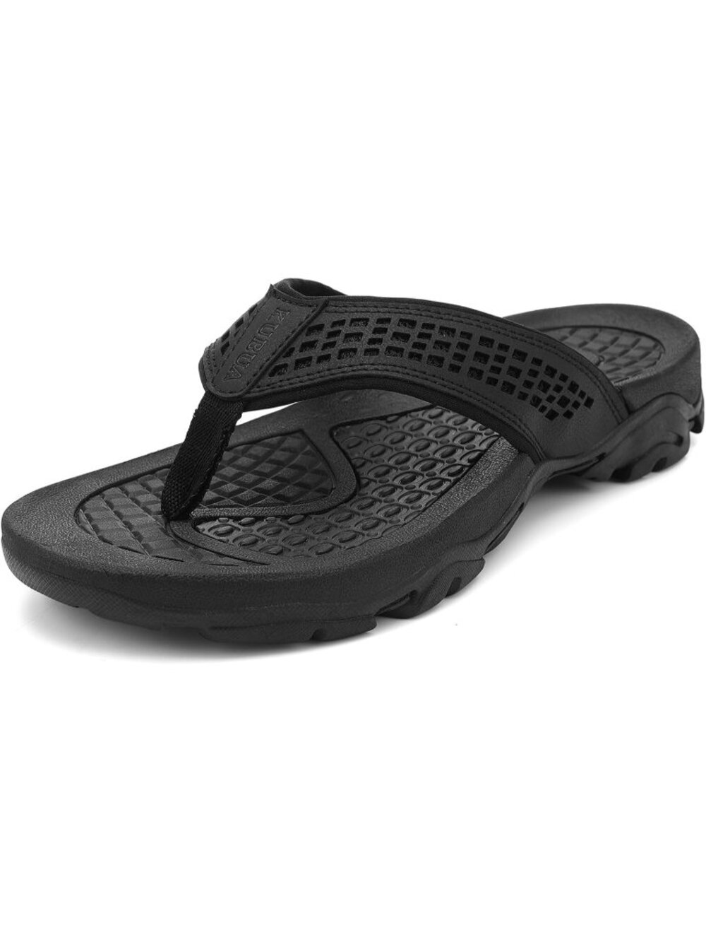 Men's Dark Black Beach Flip-Flops Water Sandals Outdoor Athletic Thong